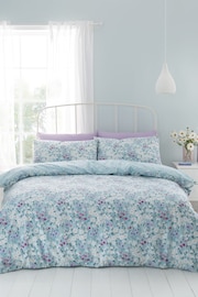 Catherine Lansfield Blue Daisy Meadow Floral Reversible Duvet Cover Set - Image 1 of 4