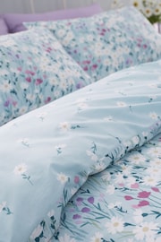 Catherine Lansfield Blue Daisy Meadow Floral Reversible Duvet Cover Set - Image 4 of 4