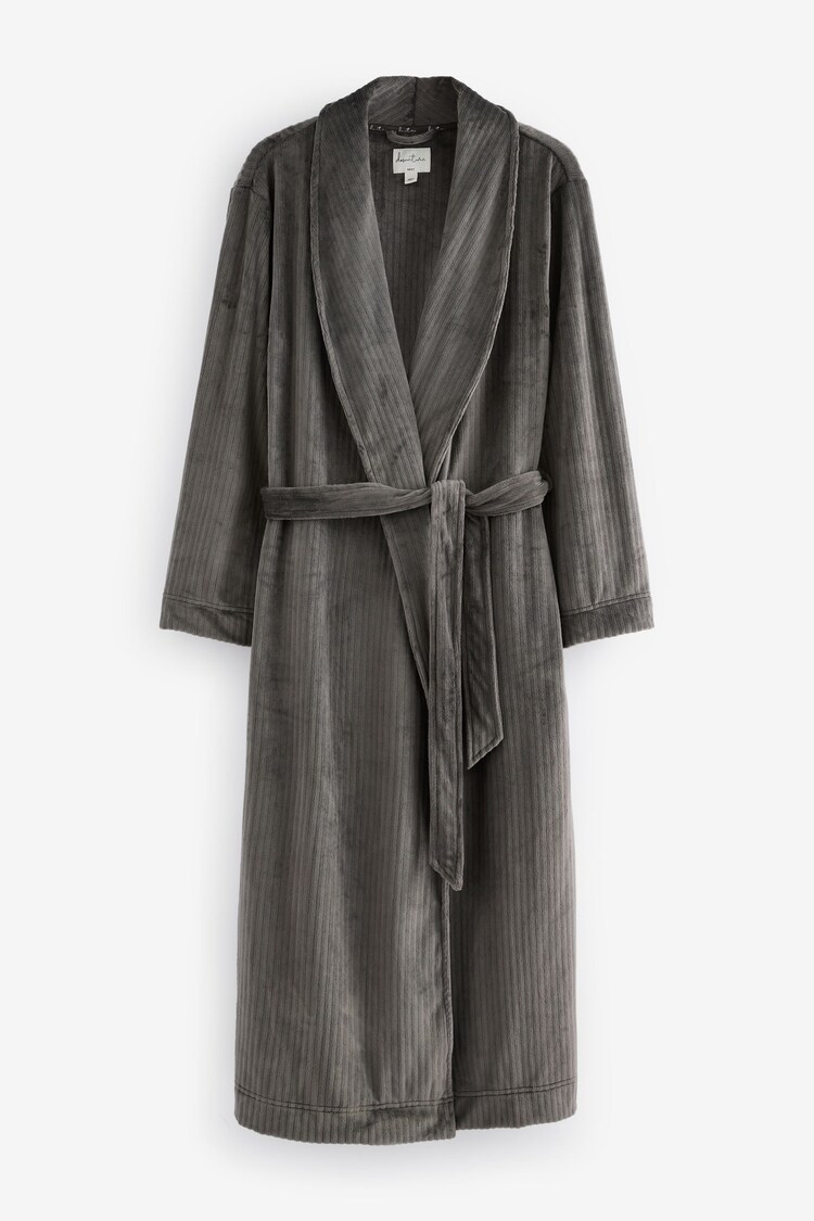 Buy Charcoal Grey Supersoft Ribbed Dressing Gown from Next Taiwan