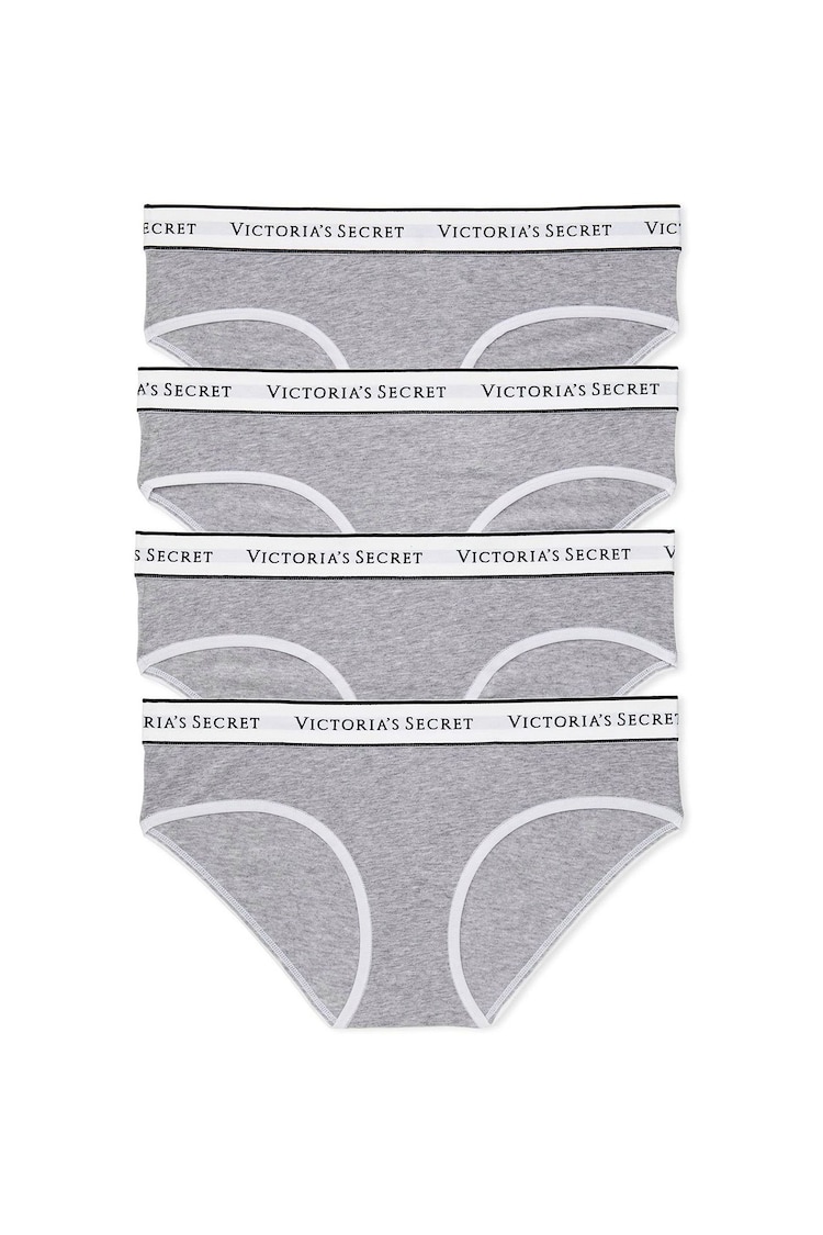 Victoria's Secret Grey Hipster Logo 4 Pack Knickers - Image 1 of 1