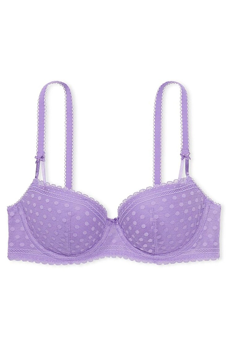 Victoria's Secret PINK Wysteria Purple Dainty Dot Push Up Lace Bra - Image 3 of 3