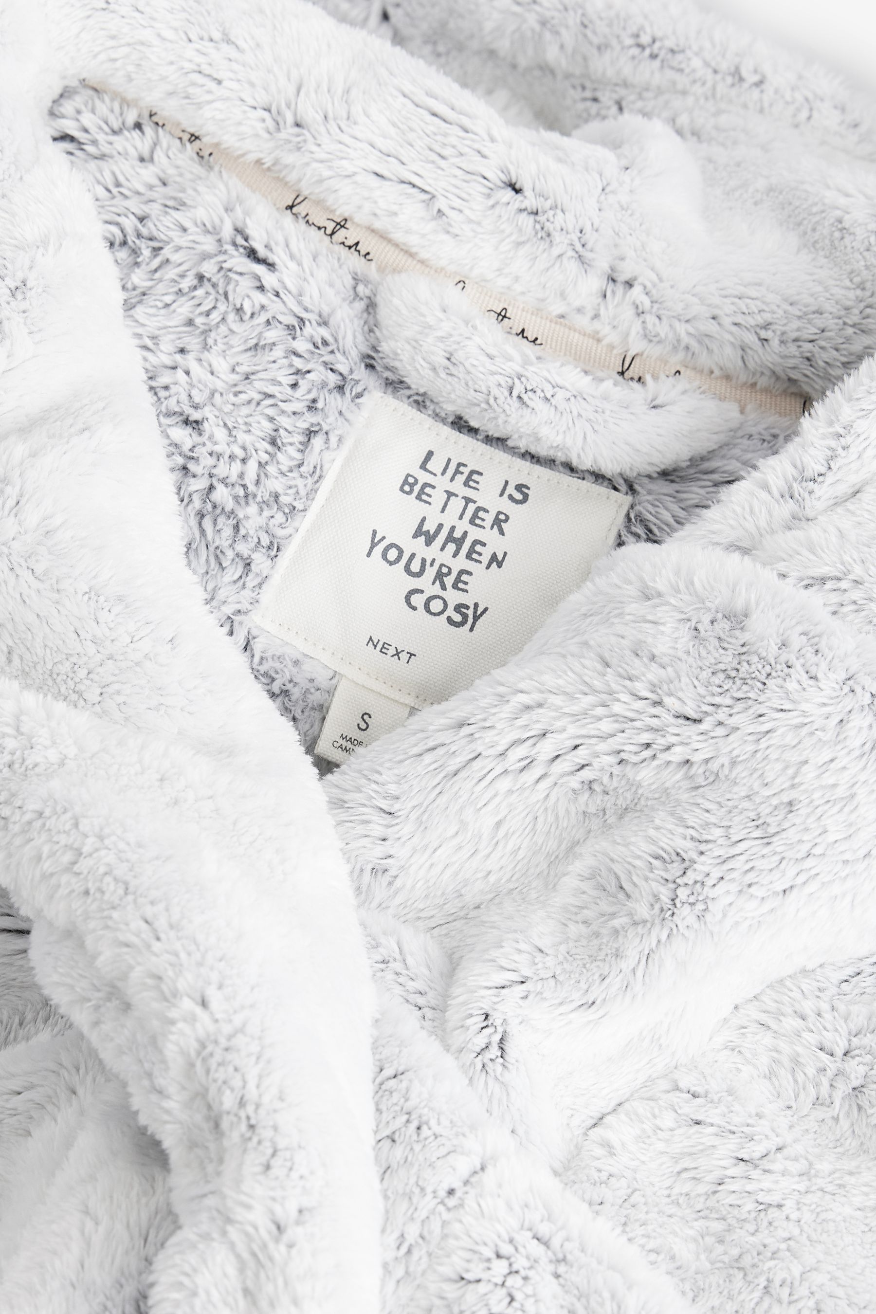 Long grey fluffy dressing gown cheap