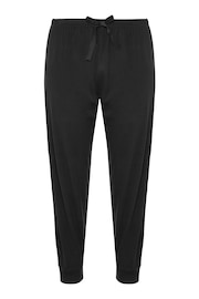 M&Co Dark Black Cuffed 100% Cotton Pyjama Bottoms Joggers - Image 3 of 4