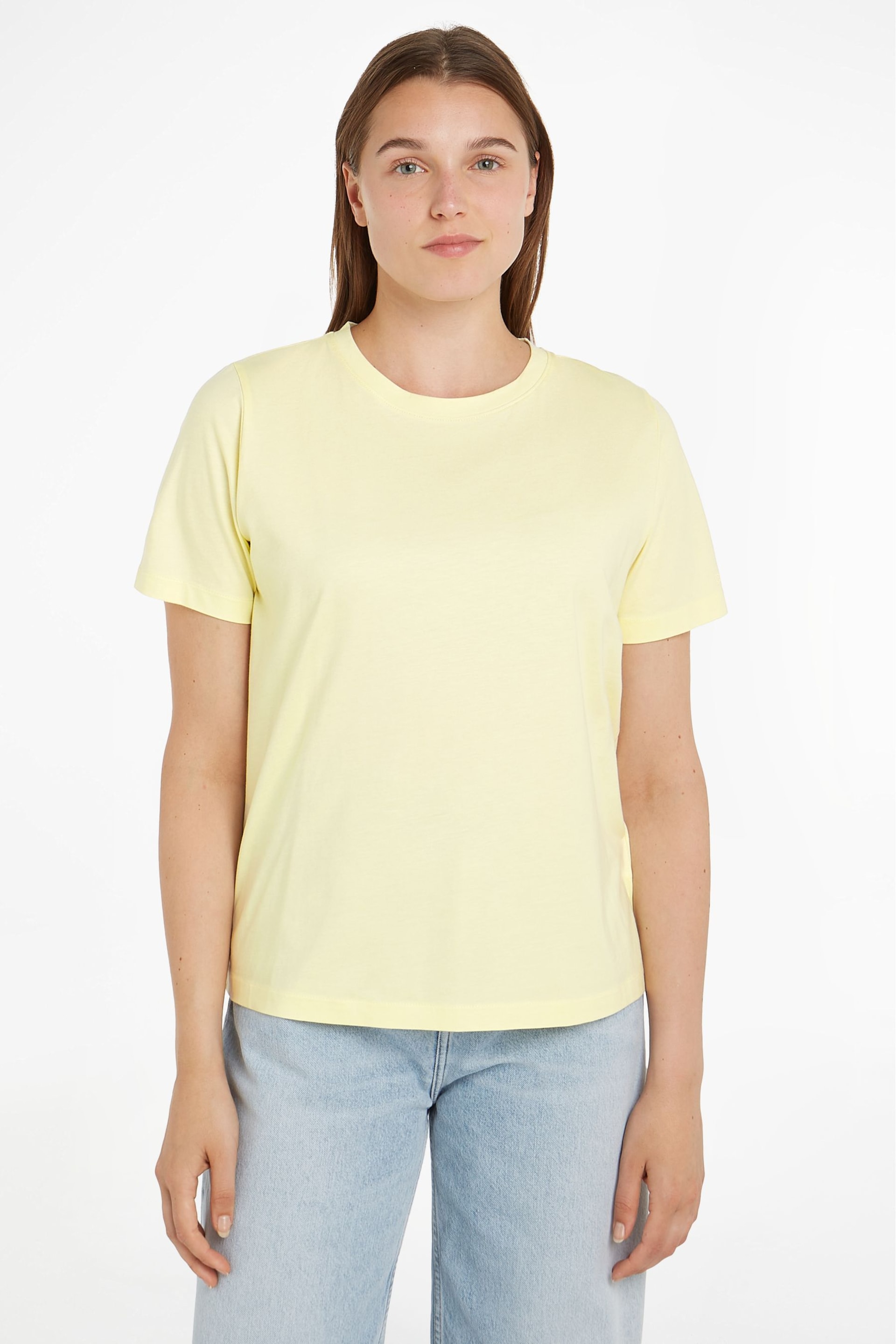 Calvin Klein Yellow Crew Neck T-Shirt - Image 1 of 6