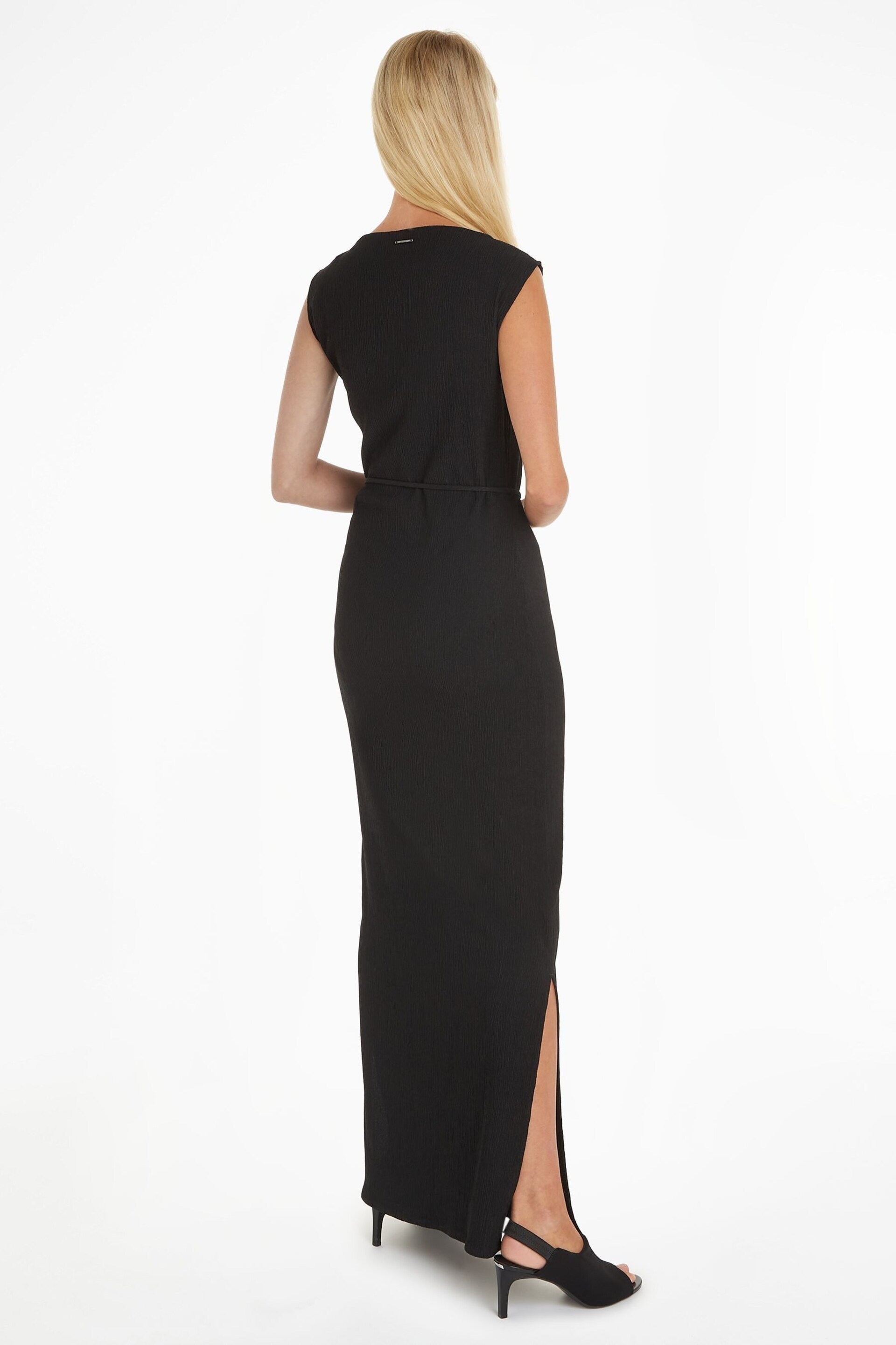 Calvin Klein Black Maxi Shift Dress - Image 2 of 4