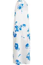 Calvin Klein Blue Satin Printed Shift Dress - Image 1 of 2