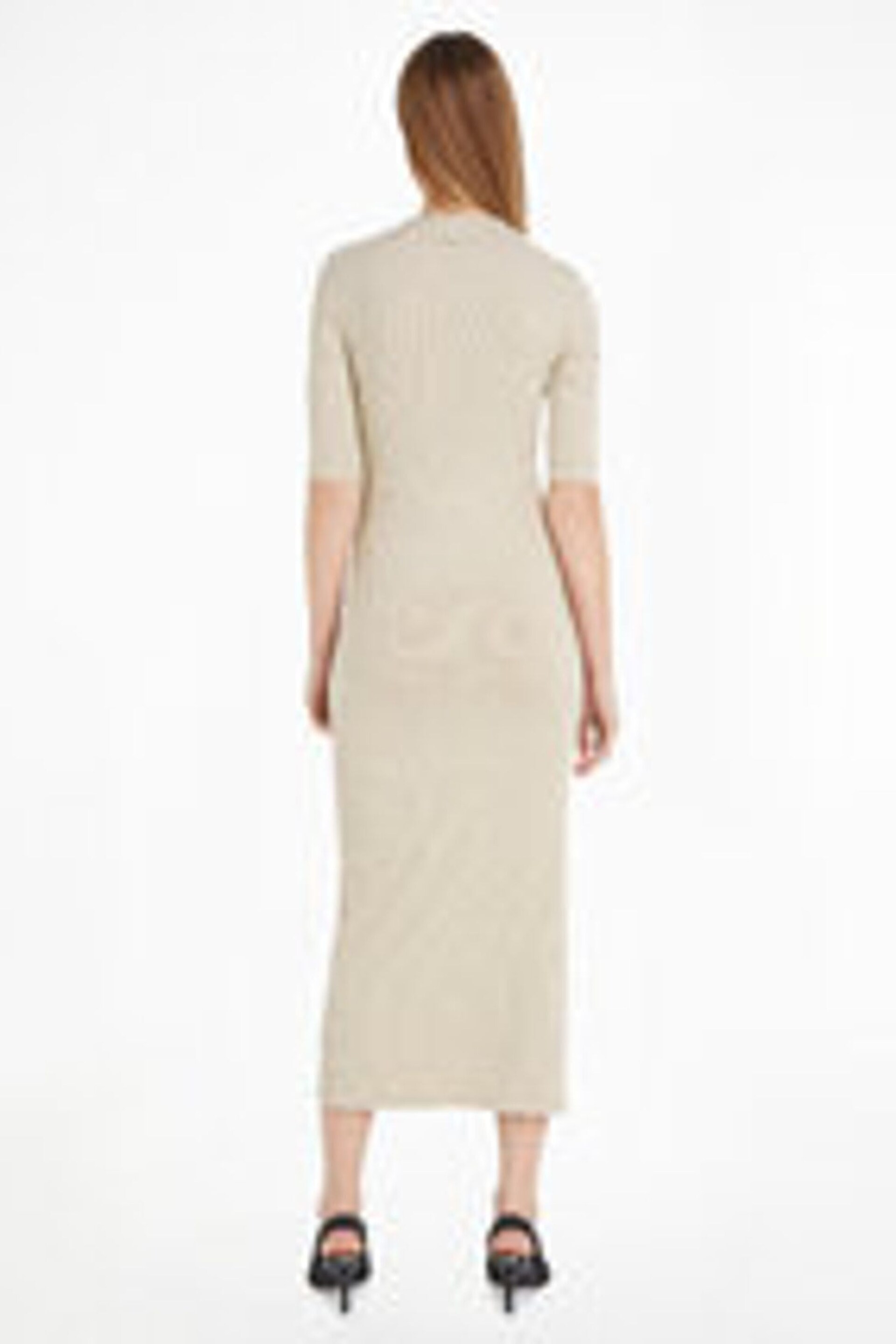 Calvin Klein Natural Rib T-Shirt Midi Dress - Image 2 of 3