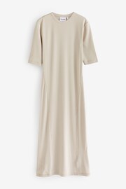 Calvin Klein Natural Rib T-Shirt Midi Dress - Image 3 of 3