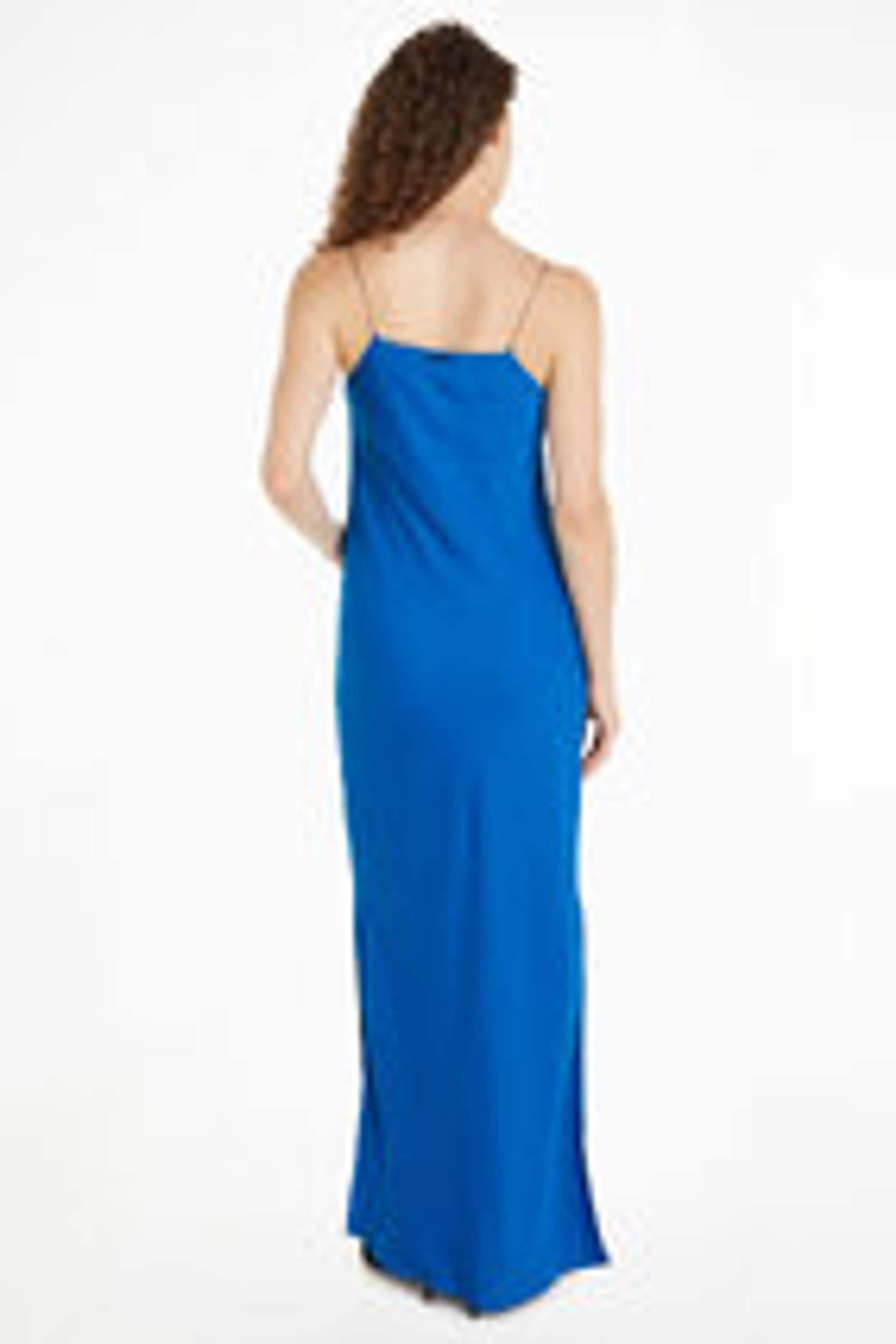 Calvin Klein Blue Metal Detail Slip Dress - Image 2 of 3
