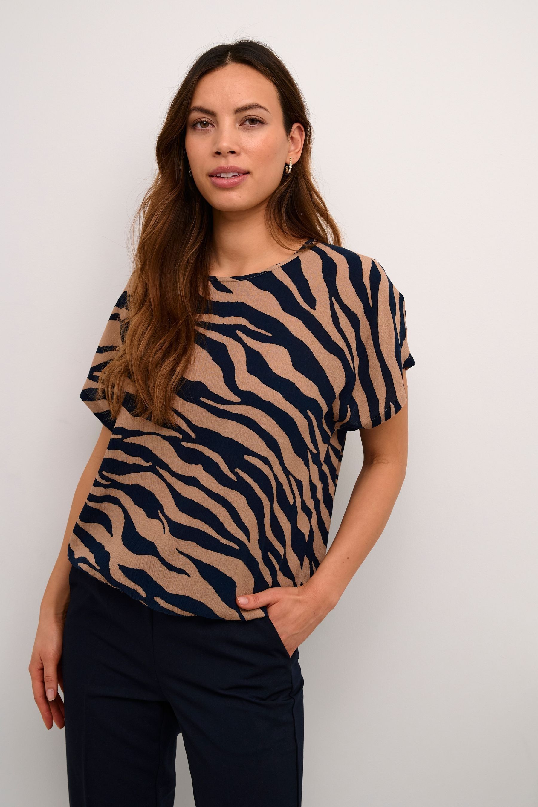 Buy Kaffe Marita Short Batwing Sleeves Black Blouse from the Next UK online shop