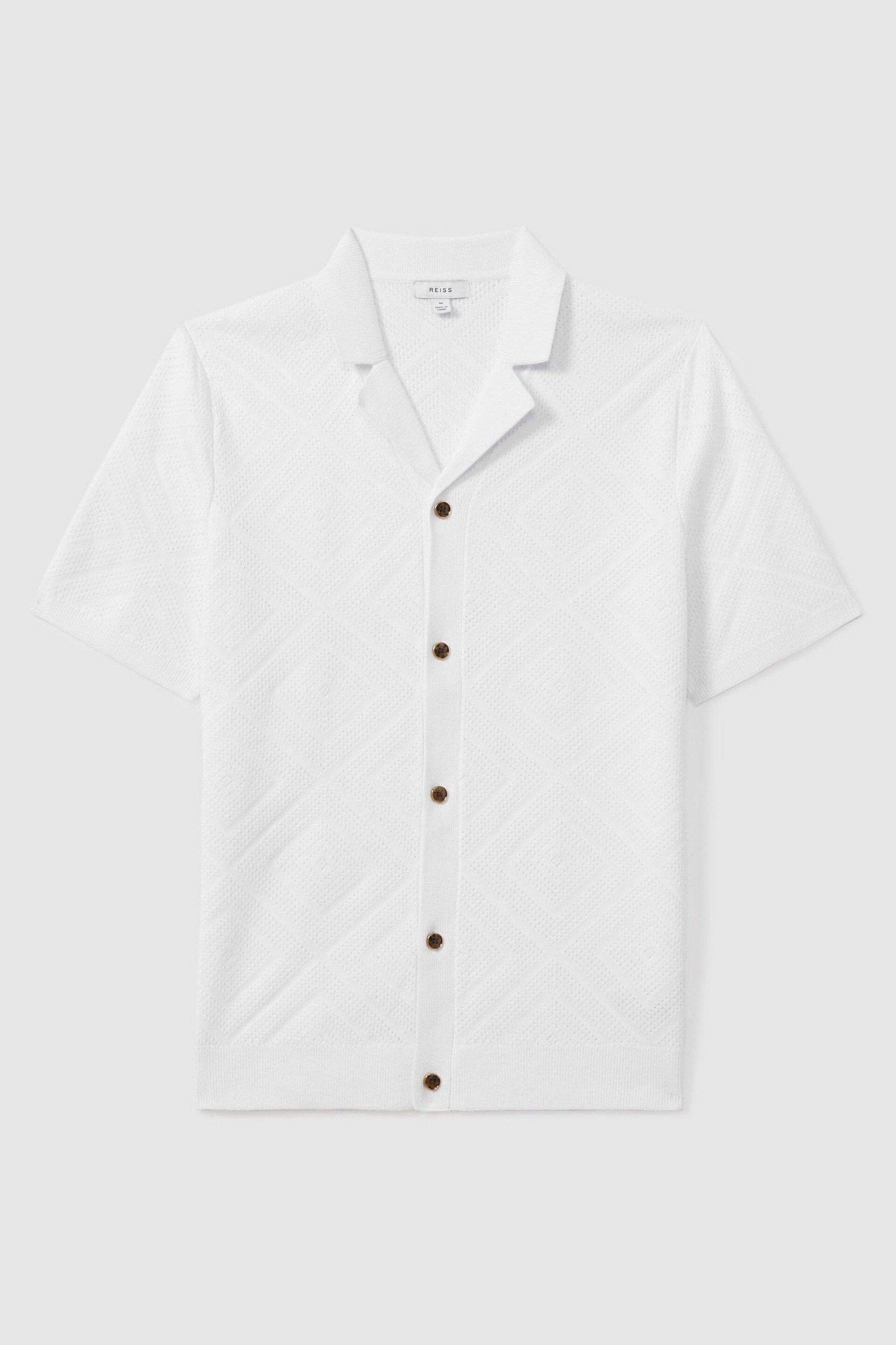 Reiss White Biarritz Cotton Cuban Collar Shirt - Image 2 of 6