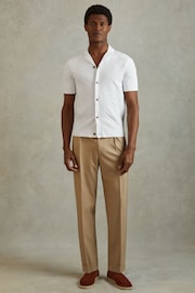 Reiss White Biarritz Cotton Cuban Collar Shirt - Image 3 of 6