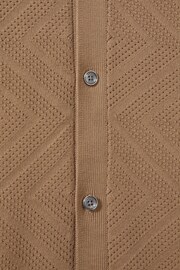 Reiss Camel Biarritz Cotton Cuban Collar Shirt - Image 6 of 6