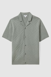 Reiss Soft Sage Biarritz Cotton Cuban Collar Shirt - Image 2 of 5