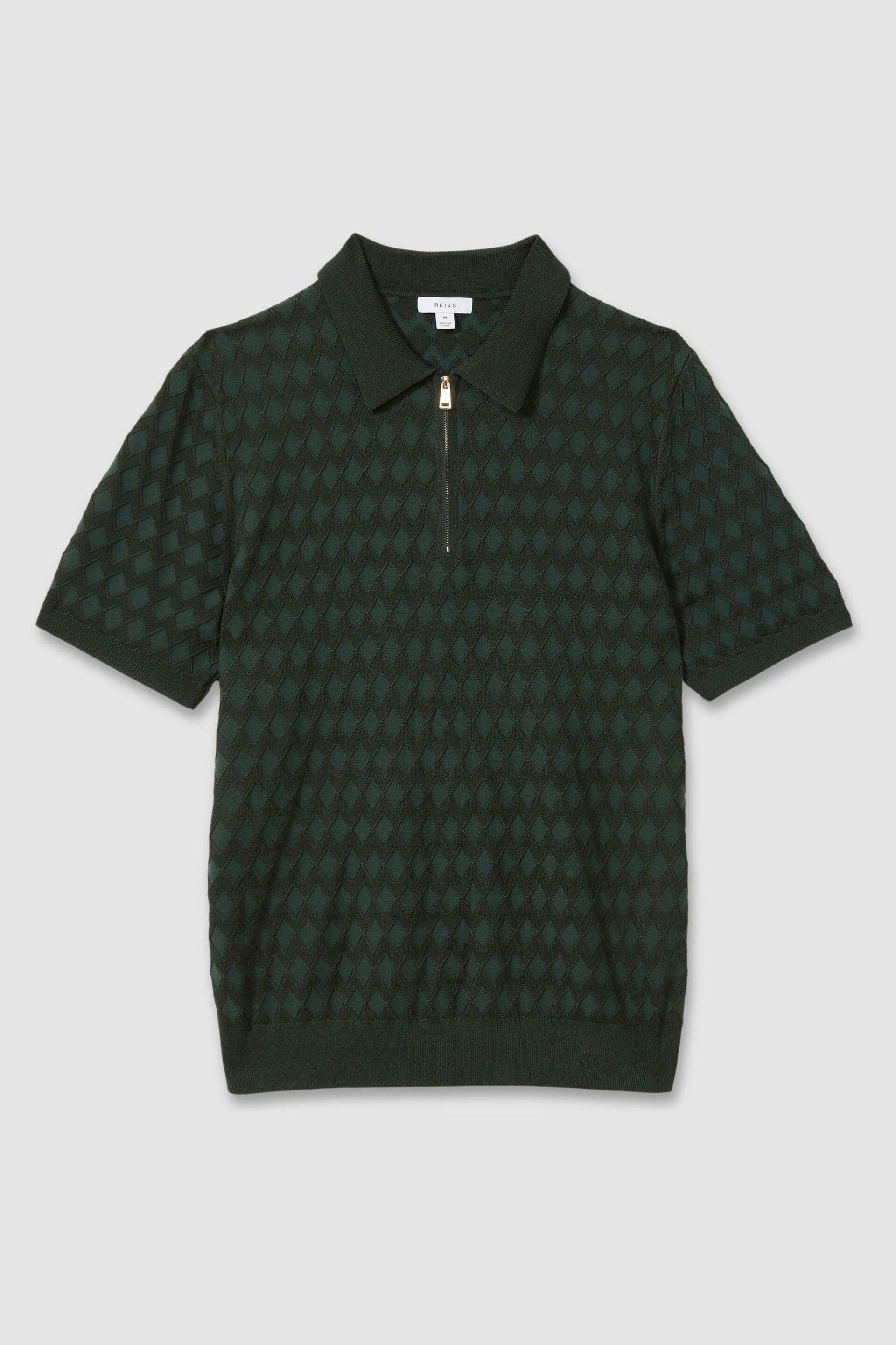 Reiss Emerald Rizzo Half-Zip Knitted Polo Shirt - Image 2 of 5