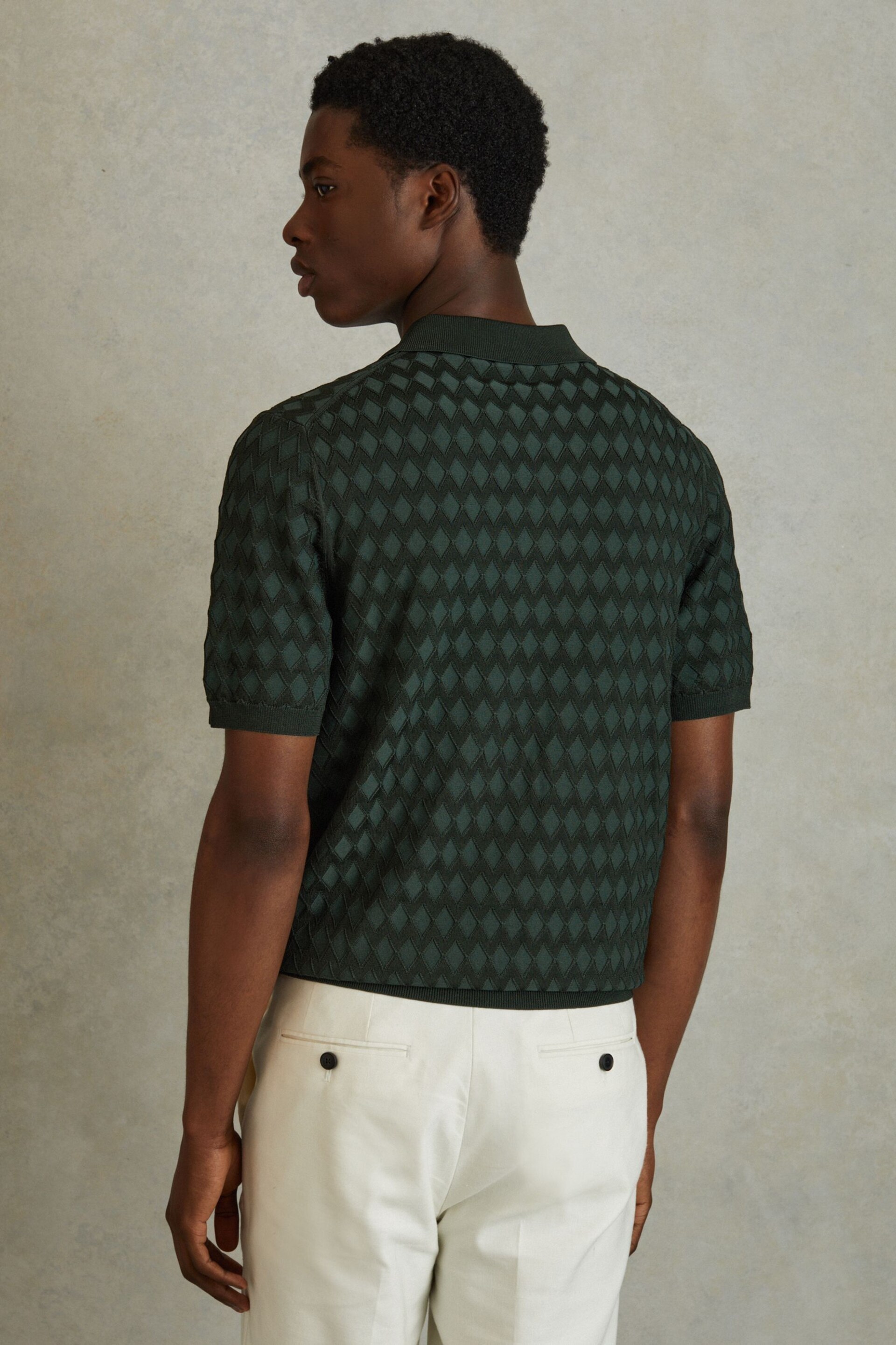 Reiss Emerald Rizzo Half-Zip Knitted Polo Shirt - Image 4 of 5
