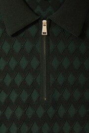 Reiss Emerald Rizzo Half-Zip Knitted Polo Shirt - Image 5 of 5