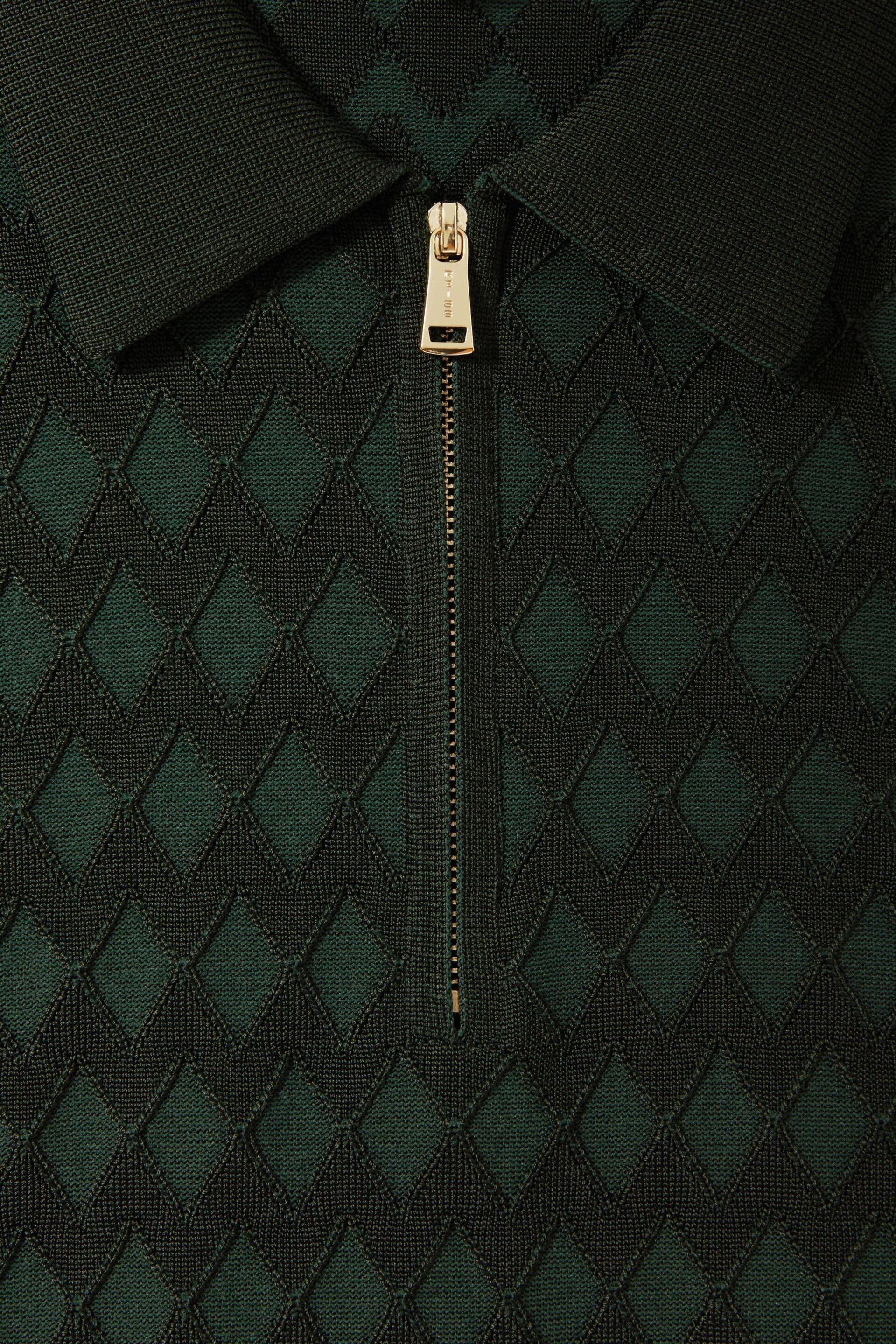 Reiss Emerald Rizzo Half-Zip Knitted Polo Shirt - Image 5 of 5