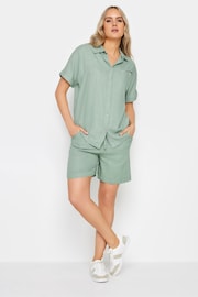 Long Tall Sally Green Linen Short Sleeve Shirt - Image 2 of 4