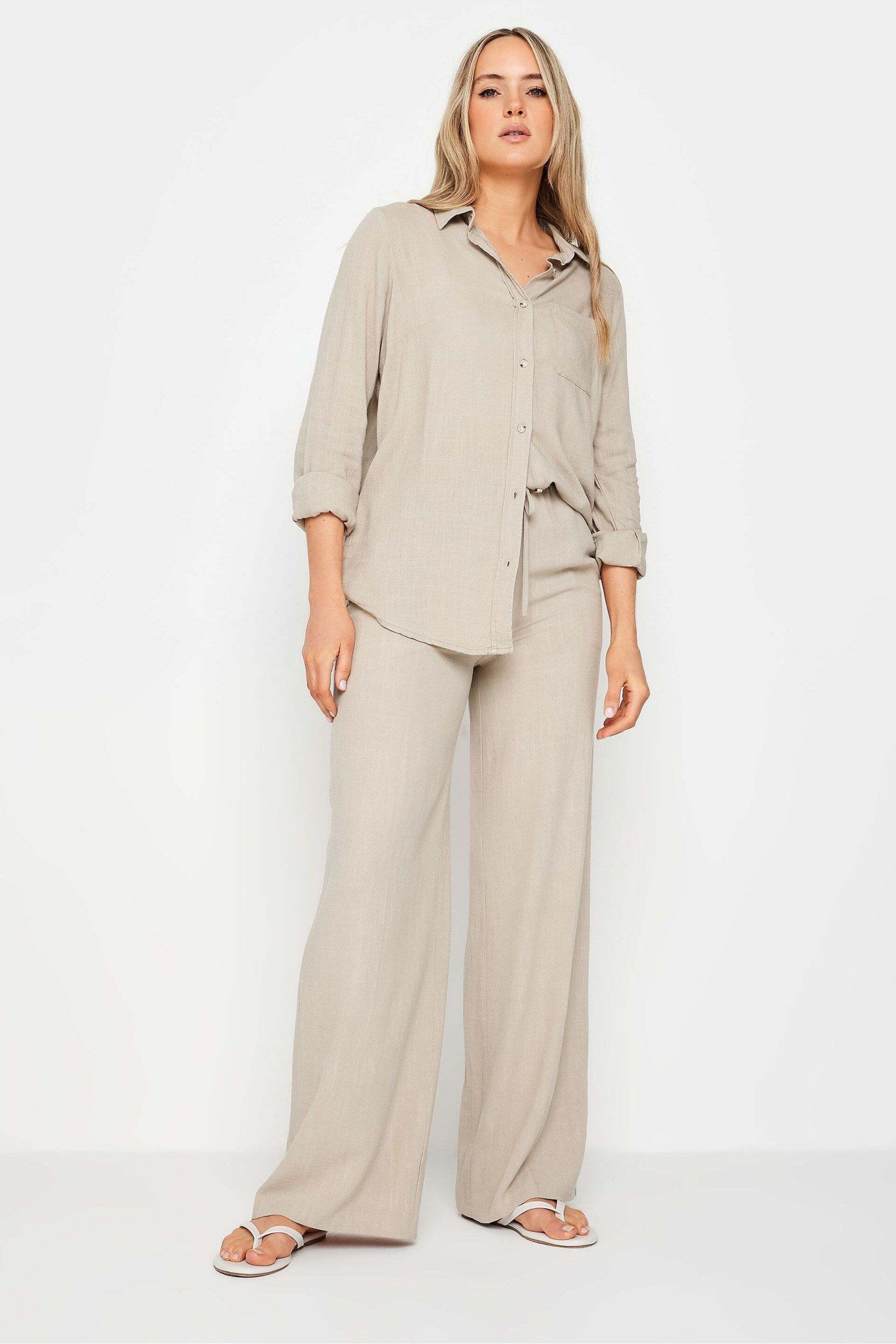 Long Tall Sally Natural Linen Shirt - Image 2 of 4