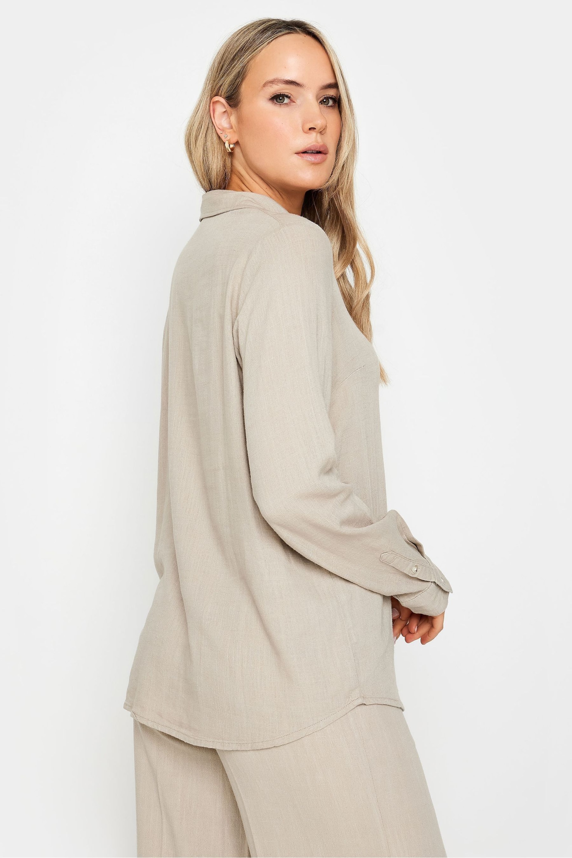 Long Tall Sally Natural Linen Shirt - Image 3 of 4