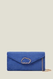Accessorize Blue Suedette Box Clutch Bag - Image 2 of 3