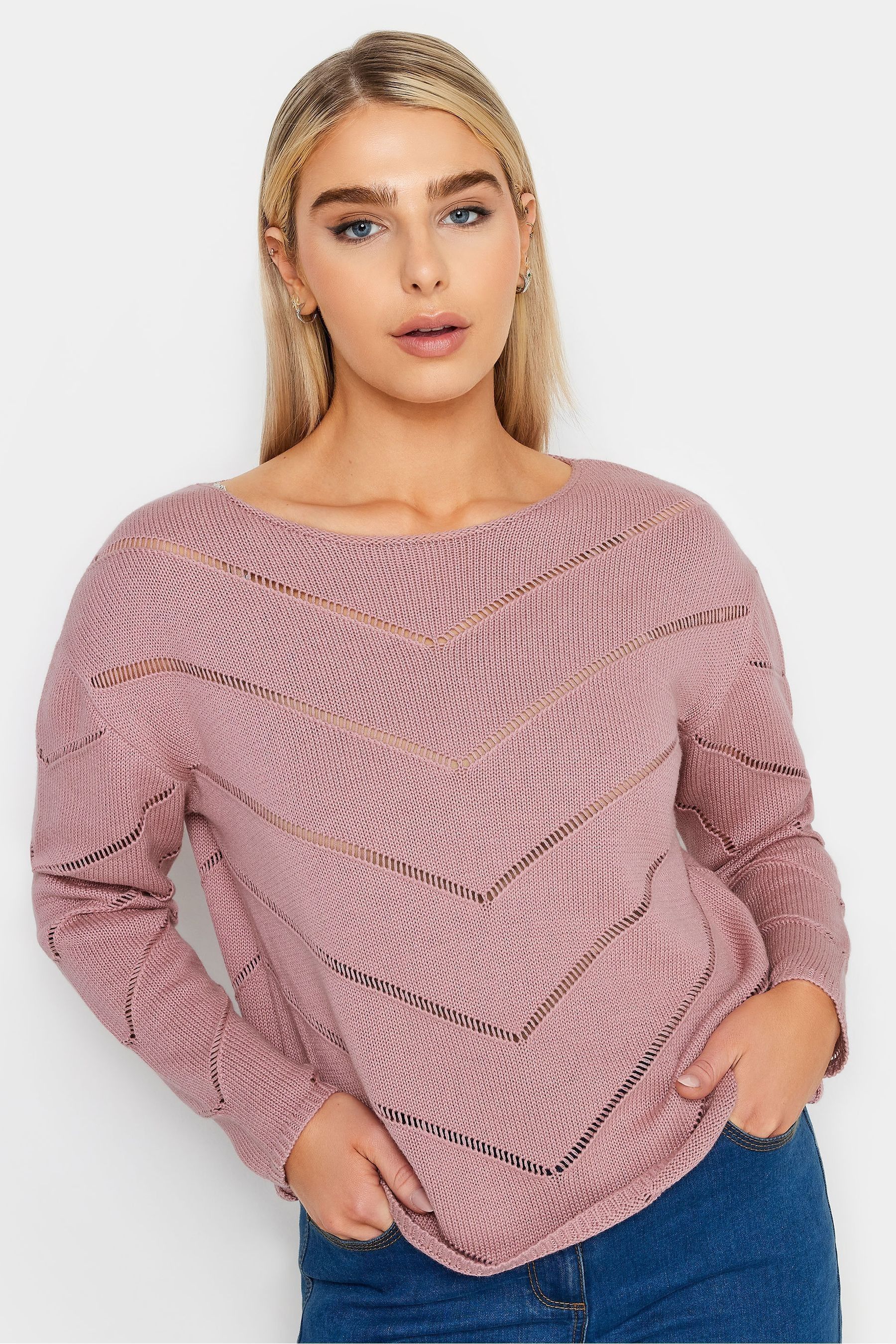 Buy M Co Pink Open Knit Detail Jumper from Next Norway