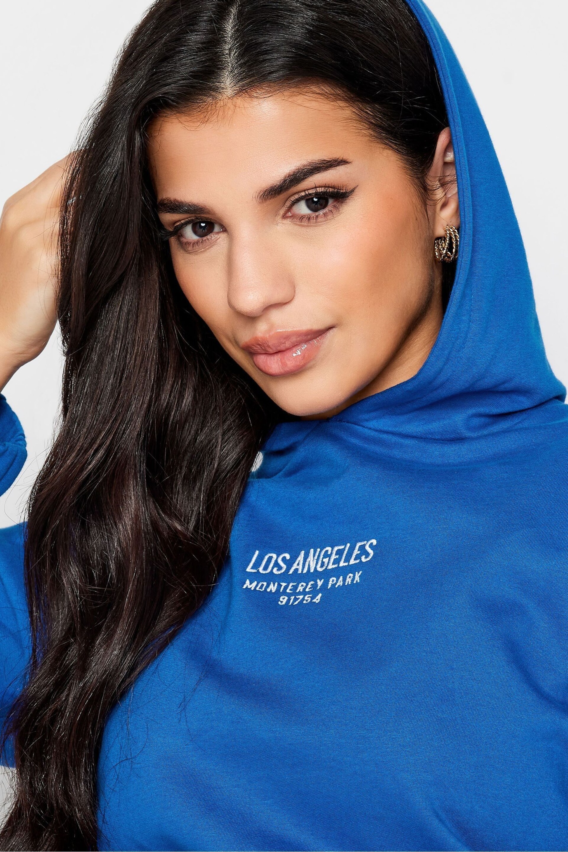 PixieGirl Petite Blue Los Angeles Embroidered Hoodie - Image 4 of 4