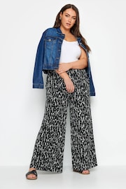 Yours Curve Black Jersey Wide Leg Trousers - Image 2 of 4