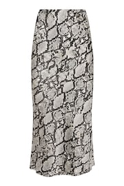 PixieGirl Petite Black Snake Print Satin Midaxi Skirt - Image 6 of 6