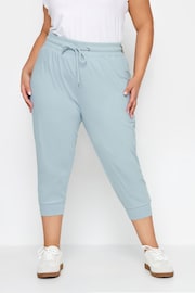 Yours Curve Blue Cropped Joggers - Image 1 of 3
