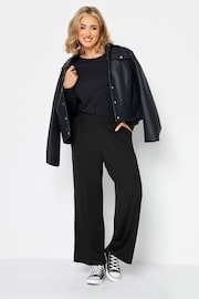 Yours Curve Black Pleated Front Wide Leg Trousers - Image 2 of 5