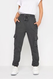 PixieGirl Petite Grey Ribbed Cargo Joggers - Image 2 of 4