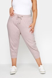 Yours Curve Pink Cropped Joggers - Image 1 of 3
