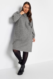 Yours Curve Grey Soft Touch Jumper Dress - Image 1 of 4