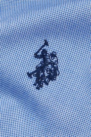 U.S. Polo Assn. Mens Blue Long Sleeve Dobby Texture Shirt - Image 7 of 7