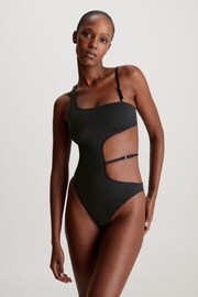 Calvin Klein Black Cut-Out One Piece Swimsuit - Image 1 of 5