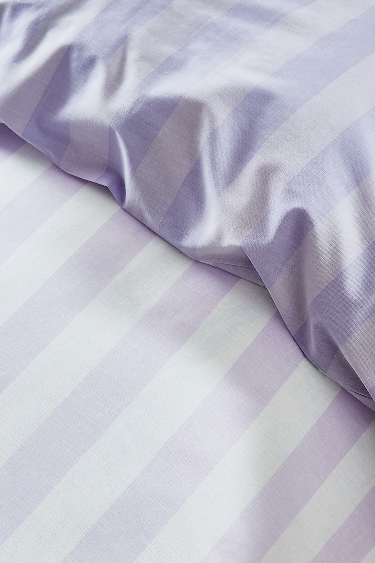 Sassy B Lilac Stripe Tease Duvet Cover And Pillowcase Set - Image 4 of 4