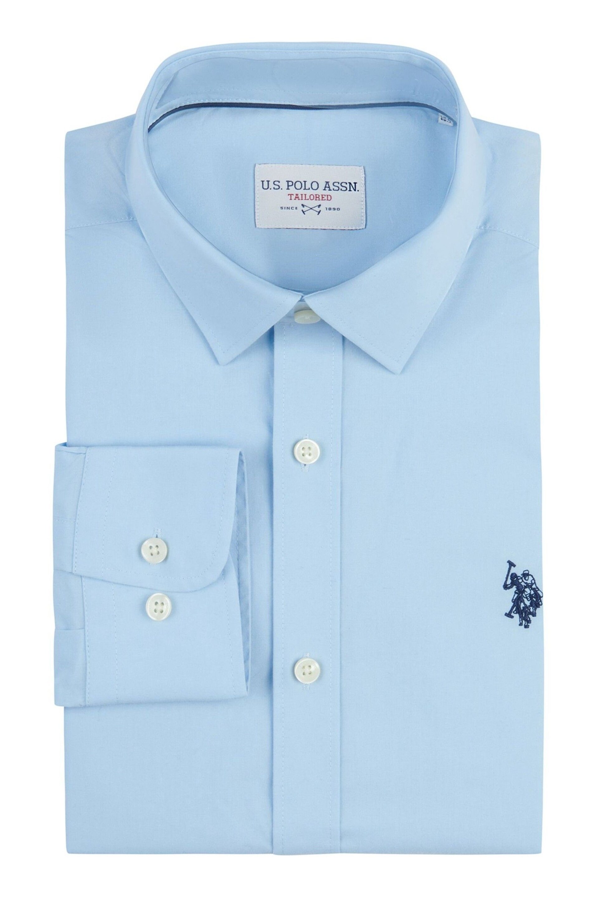 U.S. Polo Assn. Mens Long Sleeve Poplin Shirt - Image 6 of 8