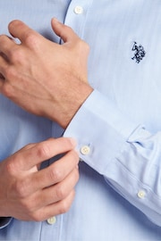 U.S. Polo Assn. Mens Long Sleeve Herringbone Twill White Shirt - Image 5 of 8