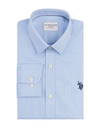 U.S. Polo Assn. Mens Long Sleeve Herringbone Twill White Shirt - Image 6 of 8