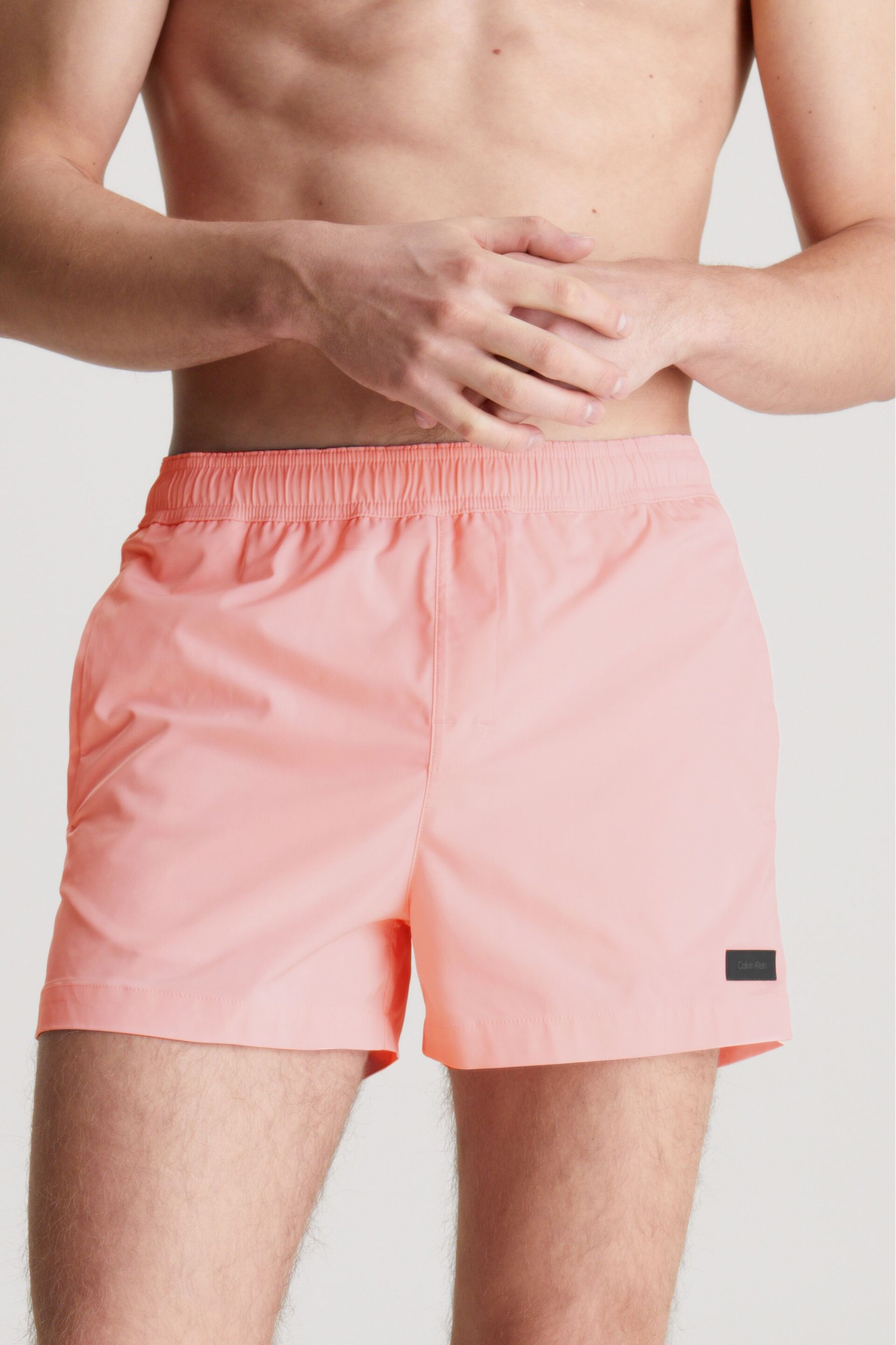 Calvin Klein Pink Plain Swim Shorts - Image 1 of 4