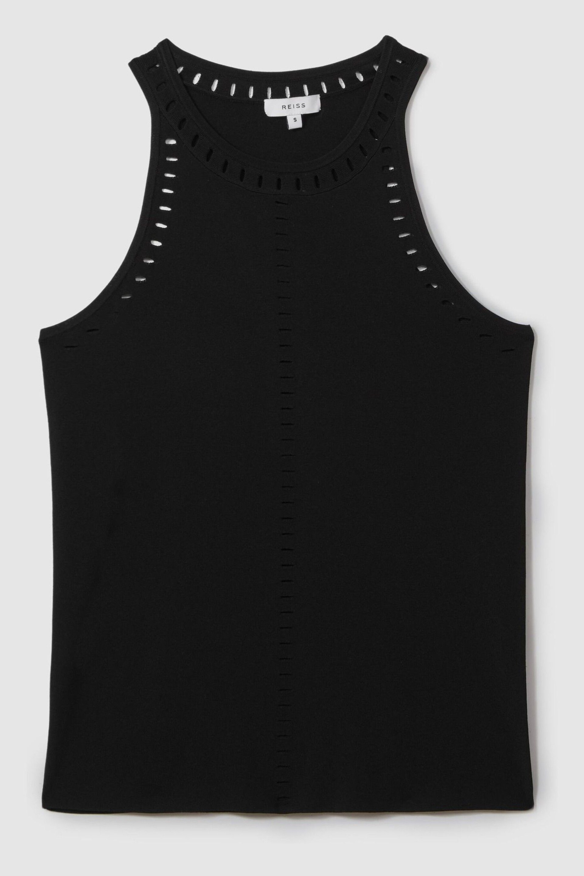 Reiss Black Cammi Fitted Cut-Out Detail Vest - Image 2 of 5