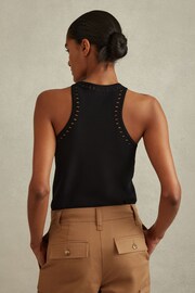 Reiss Black Cammi Fitted Cut-Out Detail Vest - Image 4 of 5