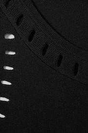 Reiss Black Cammi Fitted Cut-Out Detail Vest - Image 5 of 5