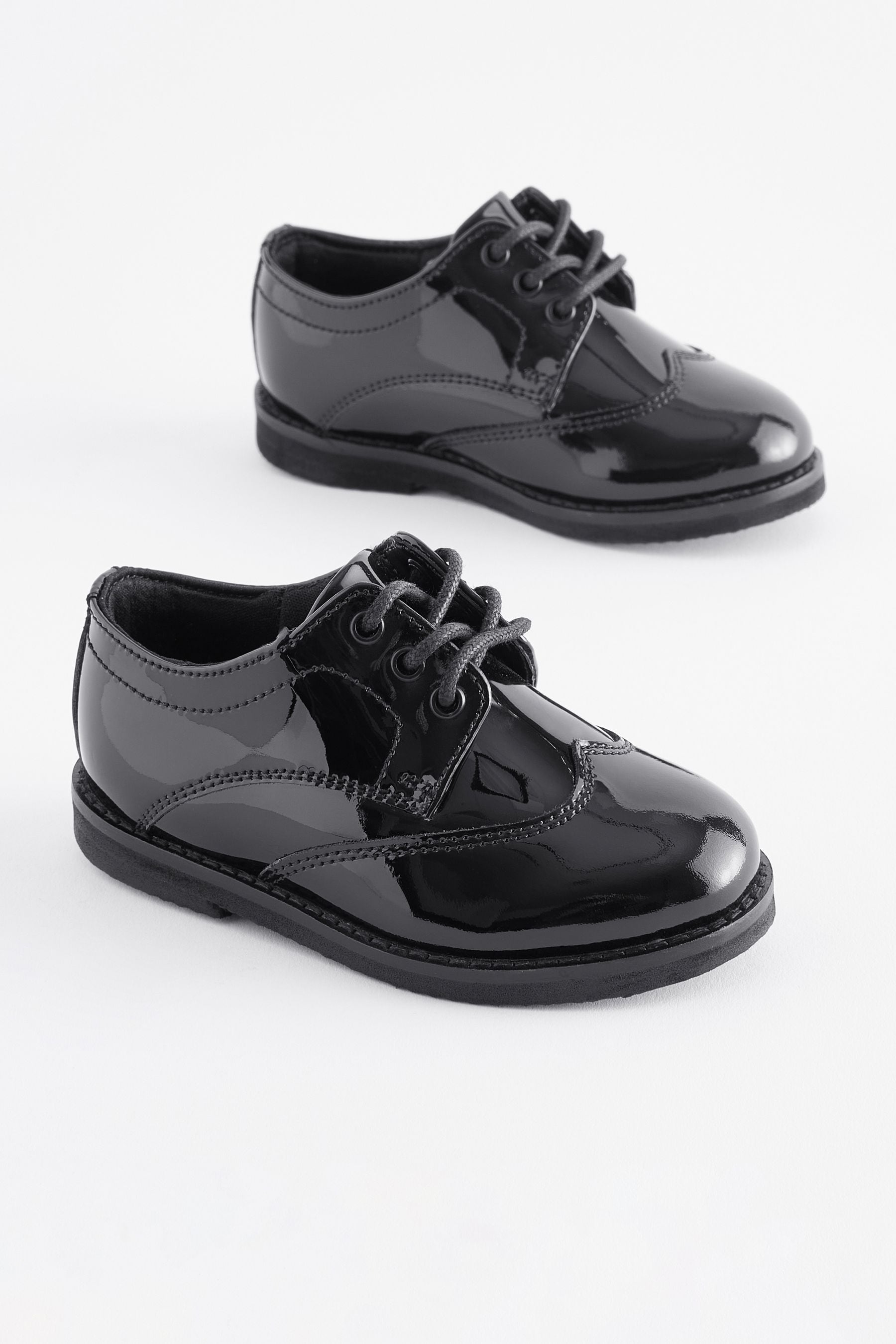 Buy Black Patent Standard Fit F Smart Leather Brogues School Shoes from Next Canada