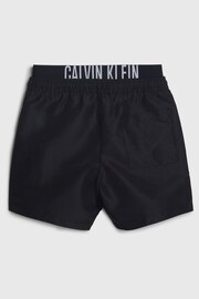 Calvin Klein Black Slogan Waistband Swim Shorts - Image 2 of 2