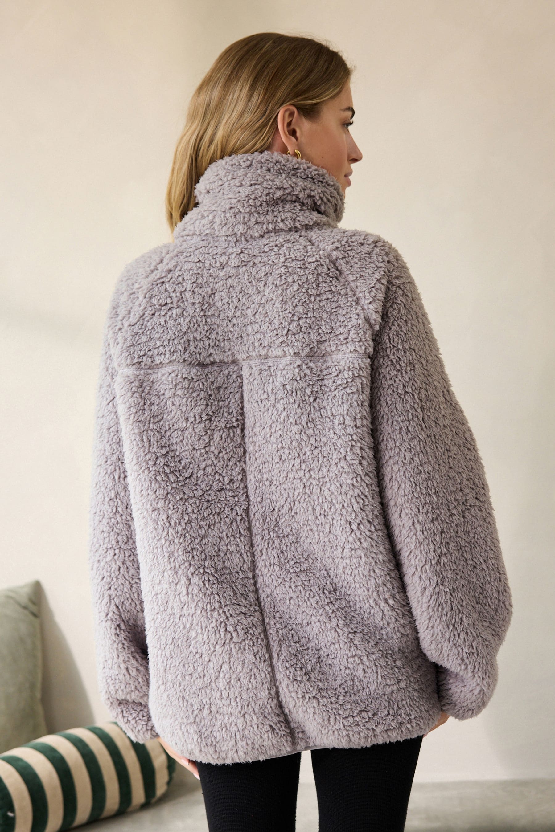Grey borg jacket womens online