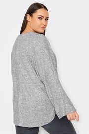 Yours Curve Grey Front Seam Soft Touch Jumper - Image 2 of 4