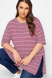 Yours Curve Red Striped Oversized Top - Image 3 of 4